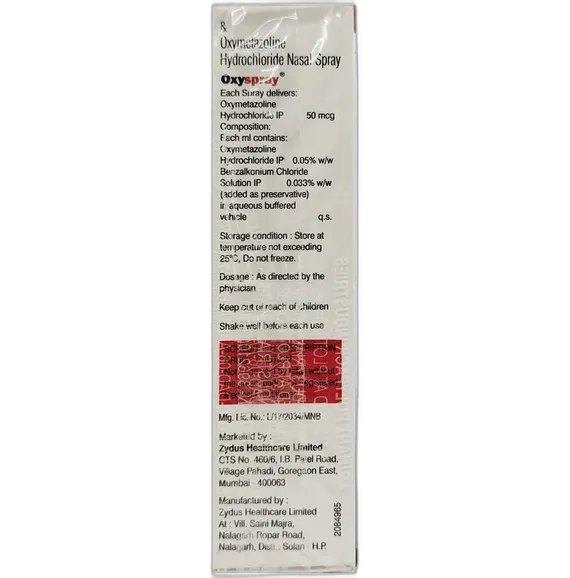 oxyspray nasal spray 100 md